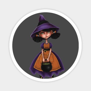 Lil Witch's Cauldron Halloween Magnet